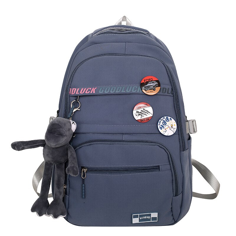 Kylethomasw Waterproof Nylon Men Women School Backpack Fashion Travel Lady Bag Trendy Girl Boy Laptop College Backpack Female Male Book Bags