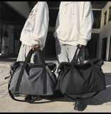 Kylethomasw Fitness Travel Tote Fashionable Travel Bags Men Simple Black Sports Women's Shoulder Luggage Bag Large-Capacity Handbag