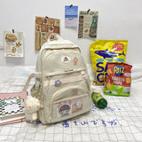 Kylethomasw New Nylon Women Backpack Fashion Multi-pocket Female Travel Bag Kawaii School Bag Backpack for College Girls Cute Bookbag