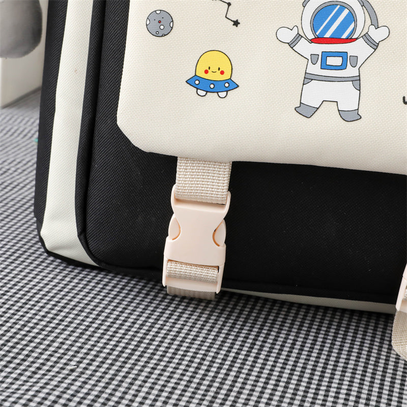 Kylethomasw 4 Pcs Women's Backpack Cartoon Print Cute Student School Bag For Teenage Girls Boys Waterproof Travel Rucksack Mochila 2022 New