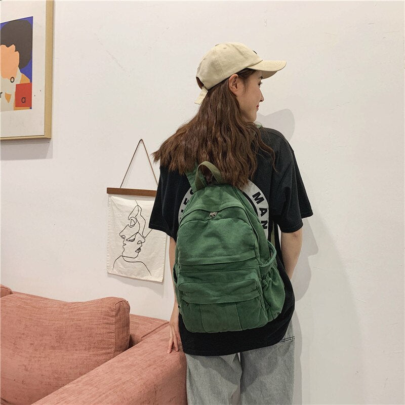 Kylethomasw Soft Canvas Woman School Backpack Man College Student Travel Rucksack A4 Book Schoolbag For Teenage Girl Boy New Mochila