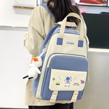 Kylethomasw 4 Pcs Women's Backpack Cartoon Print Cute Student School Bag For Teenage Girls Boys Waterproof Travel Rucksack Mochila 2022 New