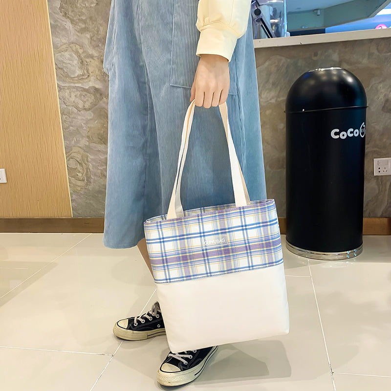 4 Pcs Women Backpack Kawaii Plaid School Bag Mochila Cute Book Schoolbag for Teenage Girl Travel Bagpack Large Capacity Rucksack