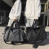 Kylethomasw Fitness Travel Tote Fashionable Travel Bags Men Simple Black Sports Women's Shoulder Luggage Bag Large-Capacity Handbag