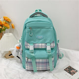 Kylethomasw Lattice College Kawaii Backpack Girl Cute Travel Backpack Trendy Cool Women School Bag Fashion Female Laptop Student Kids Bags