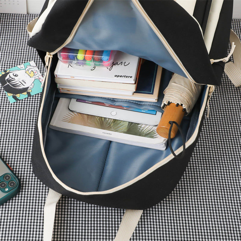 Kylethomasw 4 Pcs Women's Backpack Cartoon Print Cute Student School Bag For Teenage Girls Boys Waterproof Travel Rucksack Mochila 2022 New