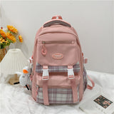 Kylethomasw Lattice College Kawaii Backpack Girl Cute Travel Backpack Trendy Cool Women School Bag Fashion Female Laptop Student Kids Bags