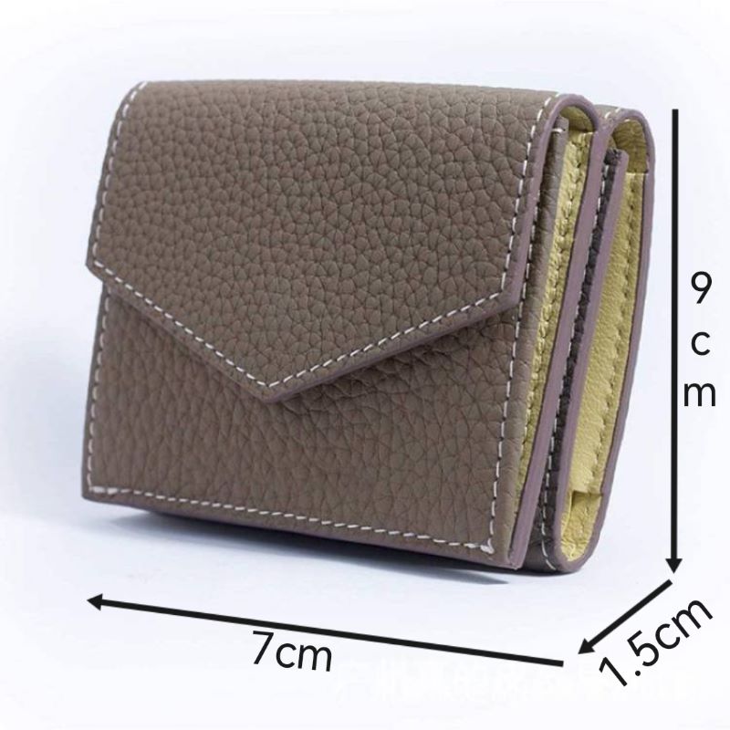 WR Short Three Fold Leather Wallet 2022 New Fashion Women's Cowhide Cabinet Color Contrast Multi Card Pocket Wallet
