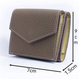 WR Short Three Fold Leather Wallet 2022 New Fashion Women's Cowhide Cabinet Color Contrast Multi Card Pocket Wallet
