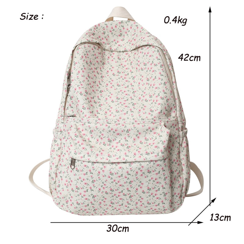 Kylethomasw Cute Women Backpack Nylon Female Casual Travel Bag High Quality Flower School Backpack for Teenage Girls Book Bags Knapsack