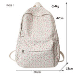 Kylethomasw Cute Women Backpack Nylon Female Casual Travel Bag High Quality Flower School Backpack for Teenage Girls Book Bags Knapsack