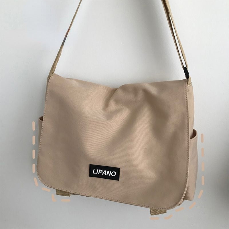 Kylethomasw Korean Fashion Casual Nylon Bag Women&Men Unisex Shoulder Bag Collage Student Crossbody Bags School Book Bag Messenger Bag Bolso