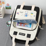Kylethomasw 4 Pcs Women's Backpack Cartoon Print Cute Student School Bag For Teenage Girls Boys Waterproof Travel Rucksack Mochila 2022 New