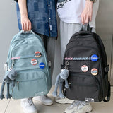 Kylethomasw Waterproof Nylon Men Women School Backpack Fashion Travel Lady Bag Trendy Girl Boy Laptop College Backpack Female Male Book Bags