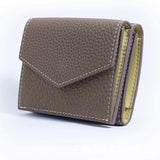 WR Short Three Fold Leather Wallet 2022 New Fashion Women's Cowhide Cabinet Color Contrast Multi Card Pocket Wallet