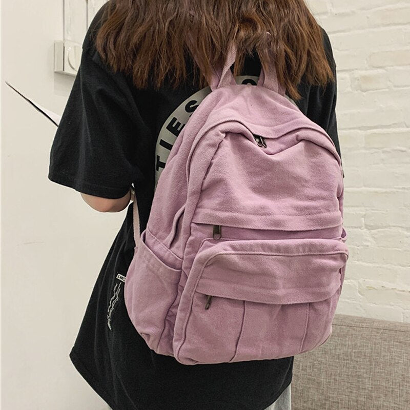 Kylethomasw Soft Canvas Woman School Backpack Man College Student Travel Rucksack A4 Book Schoolbag For Teenage Girl Boy New Mochila
