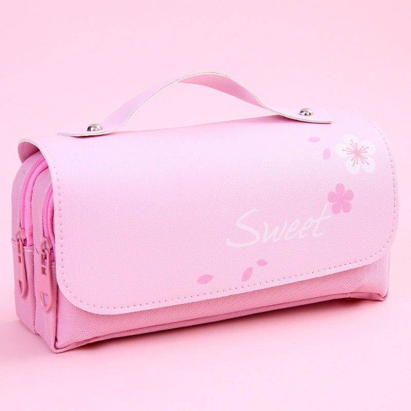 Decompression pencil case Portable cute pencil bag Cartoon school stationery bag Student pen case Unzip children pen bag prize