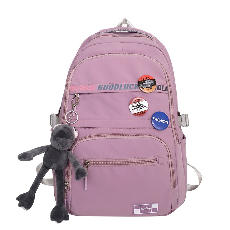 Kylethomasw Waterproof Nylon Men Women School Backpack Fashion Travel Lady Bag Trendy Girl Boy Laptop College Backpack Female Male Book Bags