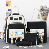 Kylethomasw 4 Pcs Women's Backpack Cartoon Print Cute Student School Bag For Teenage Girls Boys Waterproof Travel Rucksack Mochila 2022 New