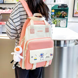 Kylethomasw 4 Pcs Women's Backpack Cartoon Print Cute Student School Bag For Teenage Girls Boys Waterproof Travel Rucksack Mochila 2022 New