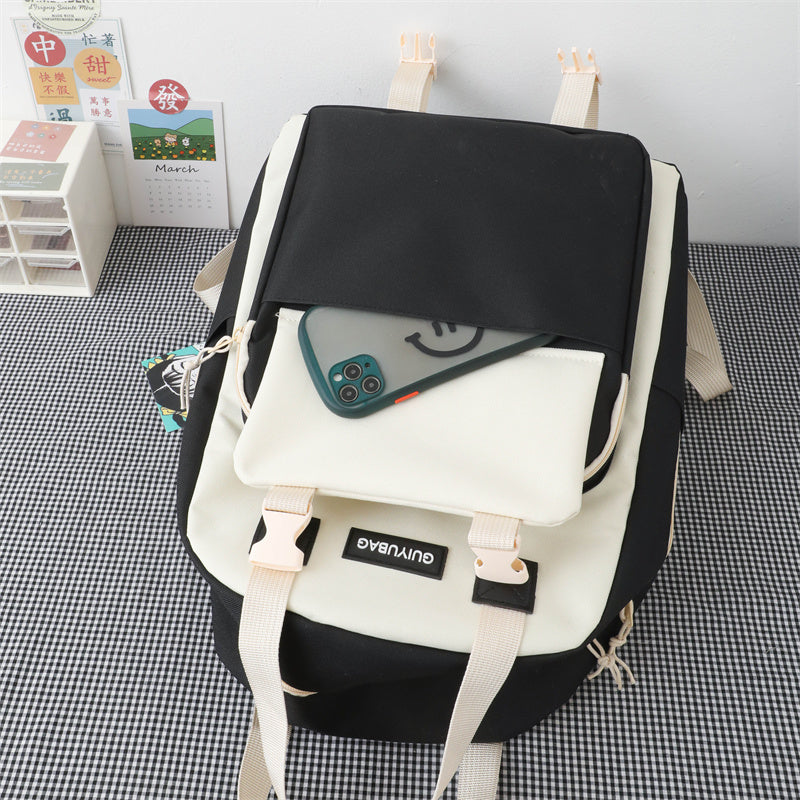 Kylethomasw 4 Pcs Women's Backpack Cartoon Print Cute Student School Bag For Teenage Girls Boys Waterproof Travel Rucksack Mochila 2022 New