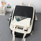 Kylethomasw 4 Pcs Women's Backpack Cartoon Print Cute Student School Bag For Teenage Girls Boys Waterproof Travel Rucksack Mochila 2022 New