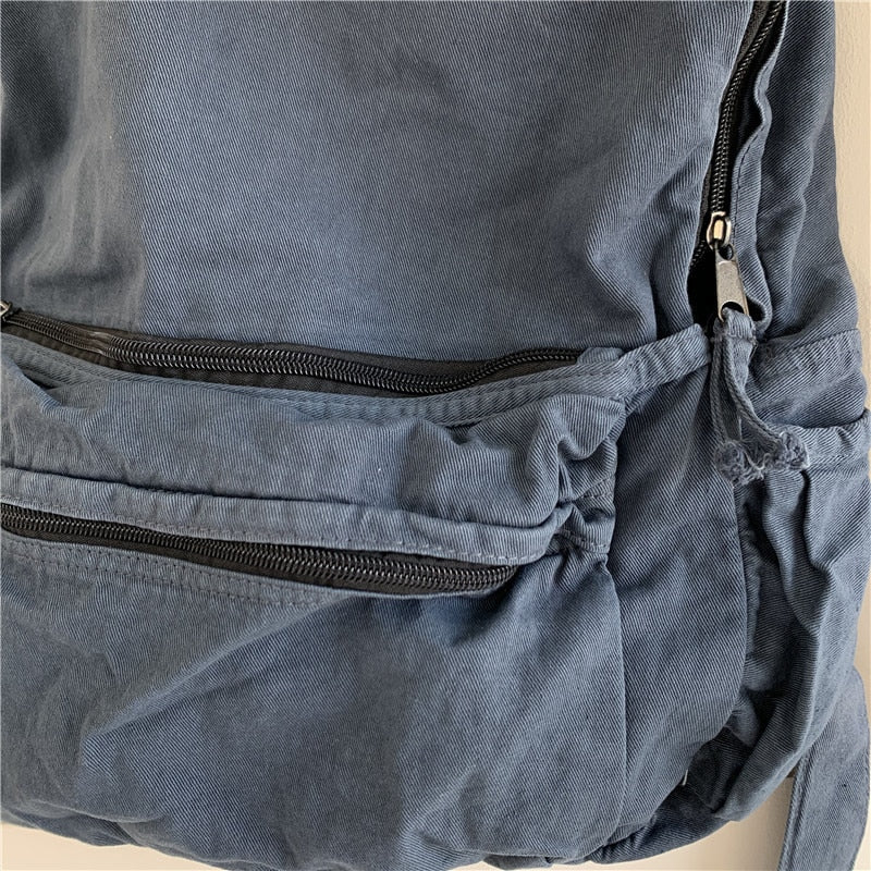 Kylethomasw Canvas Backpacks Women Solid Students Preppy School Bag for Teenager Girls Ladies Travel Backpack Bookbag New Korean