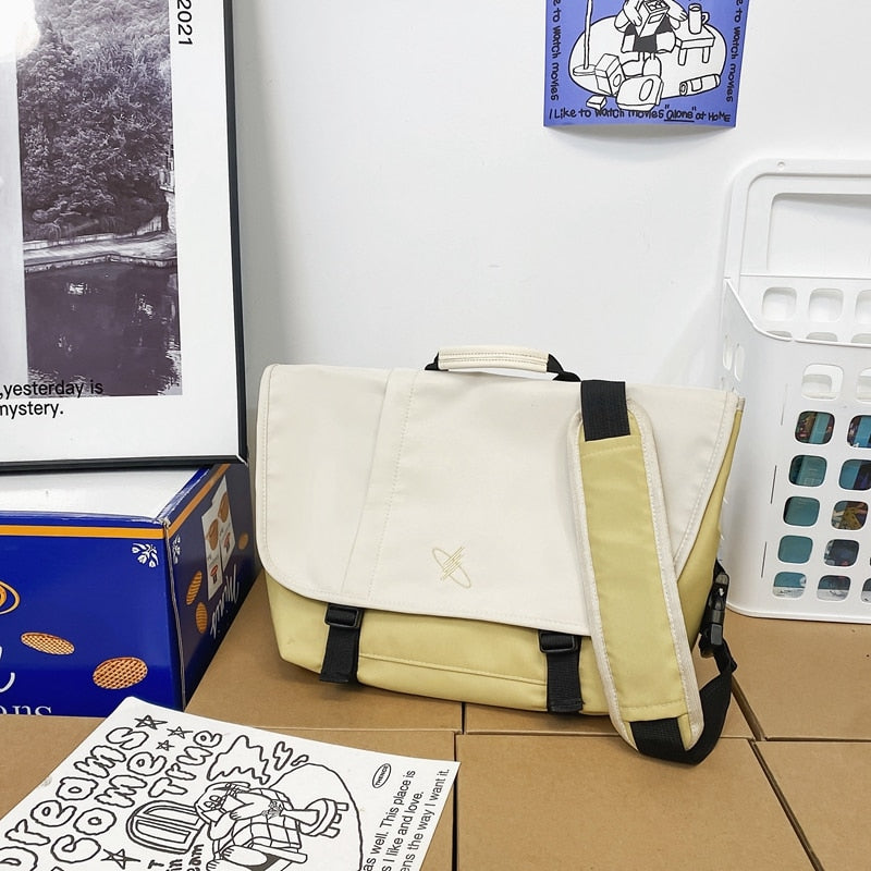 Panelled Women Bags 2022 Japanese Cute Girls Crossbody Bag Large Capacity Student Shoulder Bag Luxury Ladies Men Book Bags New