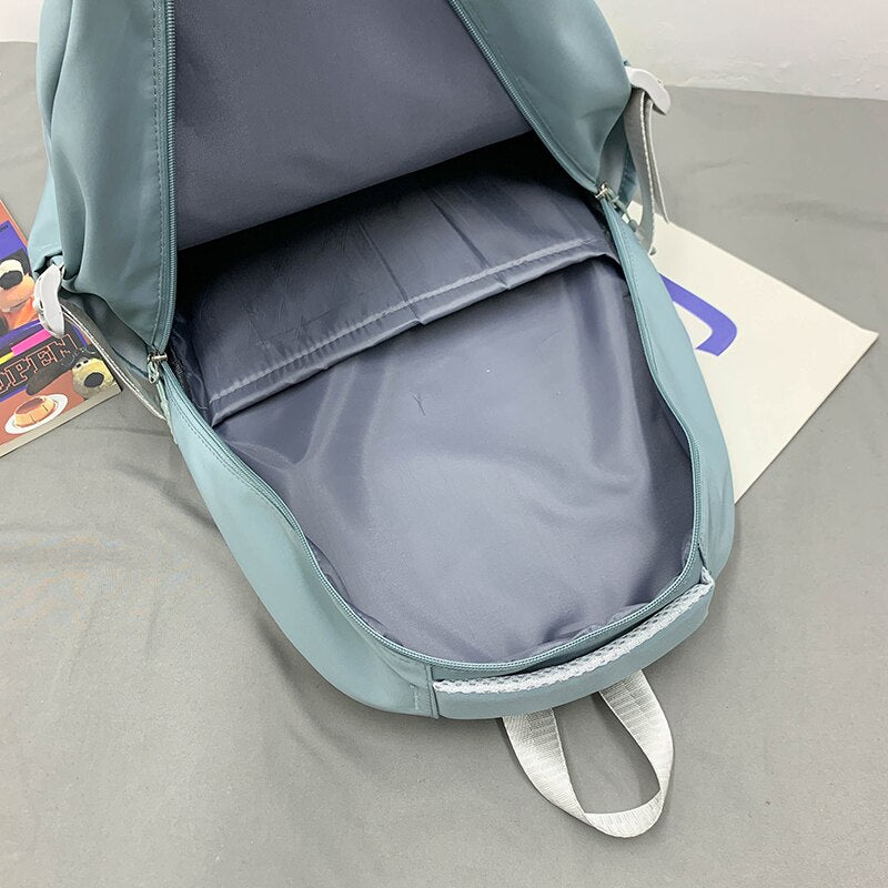 Kylethomasw Waterproof Nylon Men Women School Backpack Fashion Travel Lady Bag Trendy Girl Boy Laptop College Backpack Female Male Book Bags