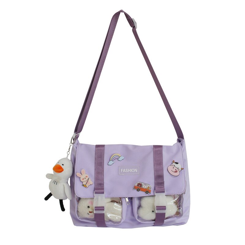 Kylethomasw Japanese Preppy Style School Bags For Teenage Girls Transparent Pockets Itabag Satchels Big Nylon Bag Messenger Crossbody Bags