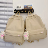 Kylethomasw Female Small Fresh Nylon Backpack Women Solid Color School Backpack for Teenanger Girls Schoolbag Two Sizes Travel Shoulder Bags