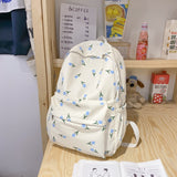 Kylethomasw Cute Women Backpack Nylon Female Casual Travel Bag High Quality Flower School Backpack for Teenage Girls Book Bags Knapsack