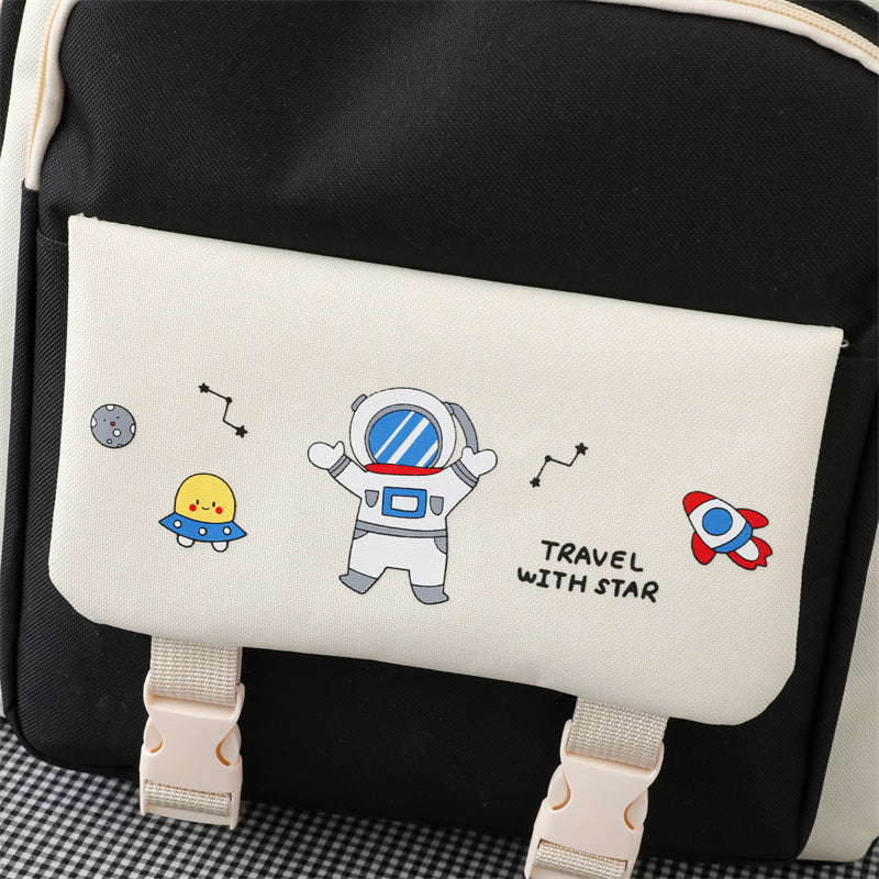Kylethomasw 4 Pcs Women's Backpack Cartoon Print Cute Student School Bag For Teenage Girls Boys Waterproof Travel Rucksack Mochila 2022 New