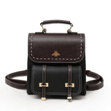 Women Backpack Quality Vintage Leather Preppy Female Backpack Little Bee School College Backpack Travel Bag mochila