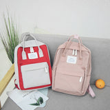 Women Canvas Backpacks Candy Color Waterproof School Bags for Teenagers Girls Big Cute Laptop Backpack Patchwork Kawaii Backpack