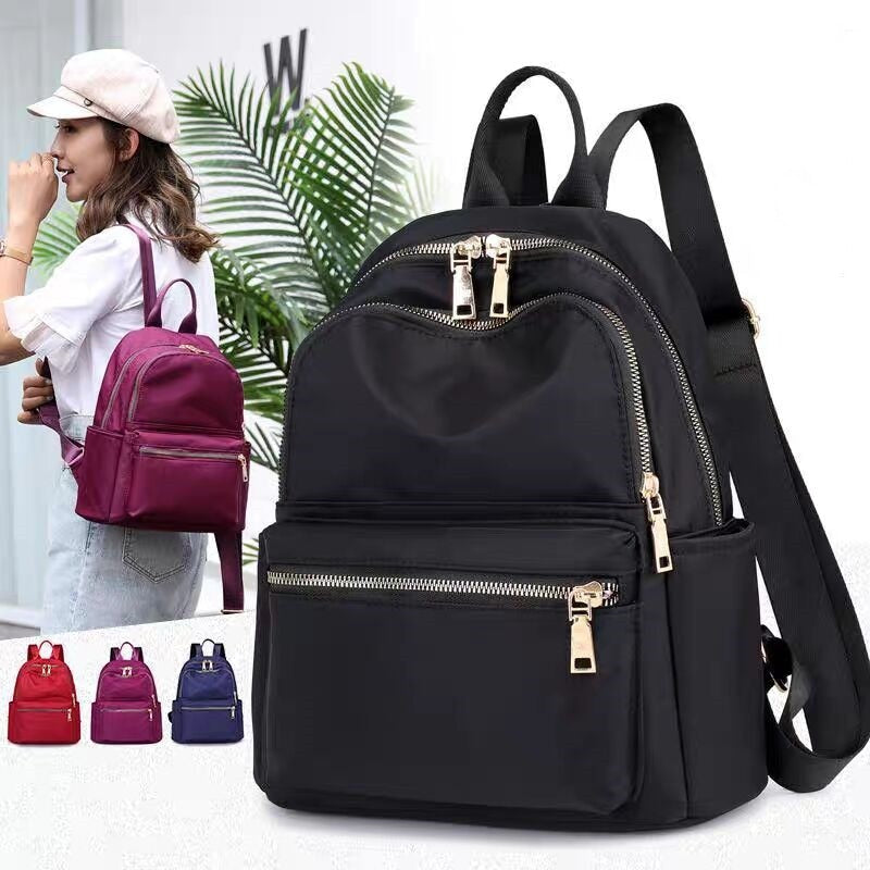 Kylethomasw Black Women Backpack 2019 Nylon Travel Shoulder Bag Soft School Bag For Teenage Girls Solid Color Red Bag Pack Purse