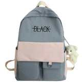 Kylethomasw New Student Women Cute Backpack Harajuku Cotton Fabric Female Fashion School Bag Girl Luxury Book Kawaii Backpack Lady Bag Black