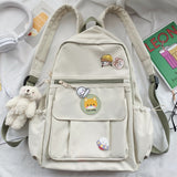 Kylethomasw  College Book Lady Badge Backpack Kawaii Fashion Girl School Bag Trendy Women Cute Backpack Nylon Female Harajuku Bag Student New