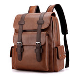 Korean Version Of Large Capacity Backpack Soft PU Leather Waterprof Wearable Men's Laptop Backpack Bag Fashion Mens Bag School