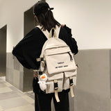 Tooling Style Women's Backpacks Large Capacity School Bags for Teens Korean Harajuku Female School Backpack Woman Multi-pockets