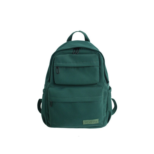 HOCODO New Waterproof Nylon Women Backpack 2021 Solid Color Casual Backpack For Teenagers Women Large Capacity Ladies Schoolbag