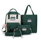Mrs win new 5 Piece/Set High School backpack Bags for Teenage Girls Canvas Travel Backpack Women Bookbags Teen Student Schoolbag