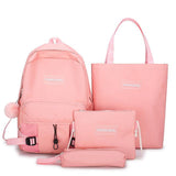 Mrs win new 5 Piece/Set High School backpack Bags for Teenage Girls Canvas Travel Backpack Women Bookbags Teen Student Schoolbag