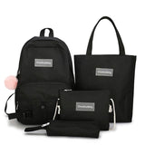 Mrs win new 5 Piece/Set High School backpack Bags for Teenage Girls Canvas Travel Backpack Women Bookbags Teen Student Schoolbag
