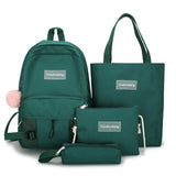 Mrs win new 5 Piece/Set High School backpack Bags for Teenage Girls Canvas Travel Backpack Women Bookbags Teen Student Schoolbag