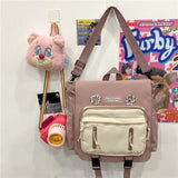 DCIMOR New Lovely Multifunctional Backpack Teenage Girl Portable Travel Bag Female Small Schoolbag Insert Buckle Women Backpacks
