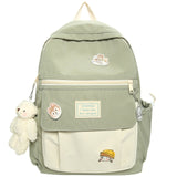 Trendy Women Cute Backpack Nylon Female Harajuku School Bag College Book Lady Badge Backpack Kawaii Fashion Girl Bag Student New