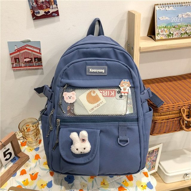 Kylethomasw Japanese Fashion Backpack Women School Bags For Teenage Girls Multipockets Mesh Nylon Backpacks Mochila Feminina Bag Bolsa Mujer