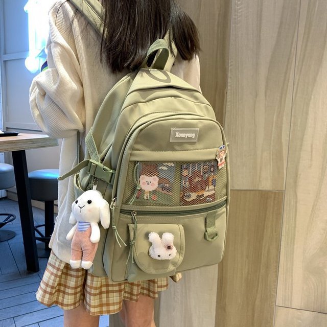 Kylethomasw Japanese Fashion Backpack Women School Bags For Teenage Girls Multipockets Mesh Nylon Backpacks Mochila Feminina Bag Bolsa Mujer
