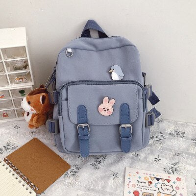 Korean Style Canvas Small Mini Backpack For Women New Fashion Travel Backpack Leisure School Bag For Tennage Girl Shoulder Bag